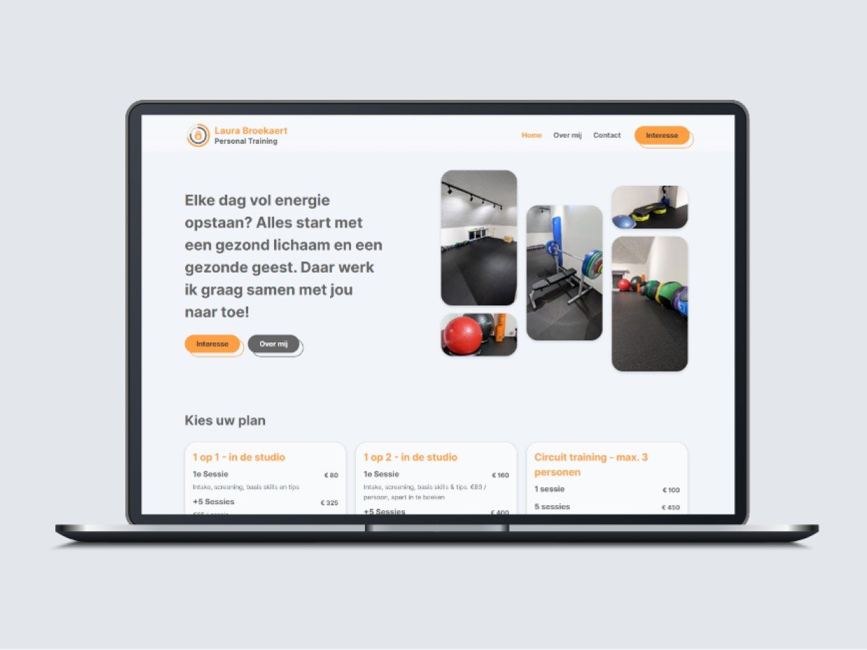 Laptop met website