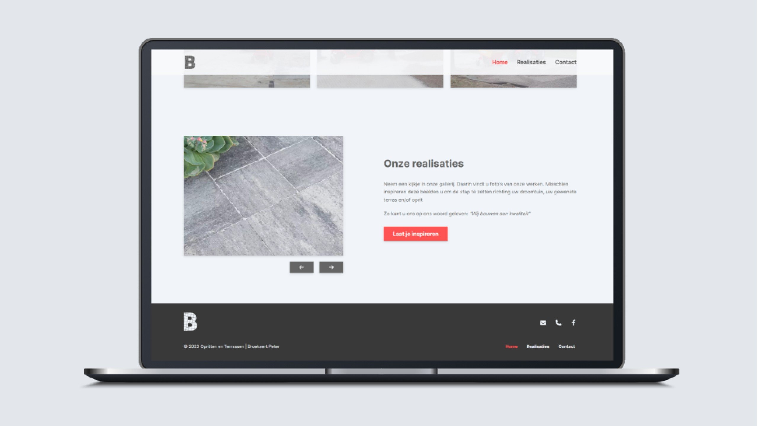 Laptop met website